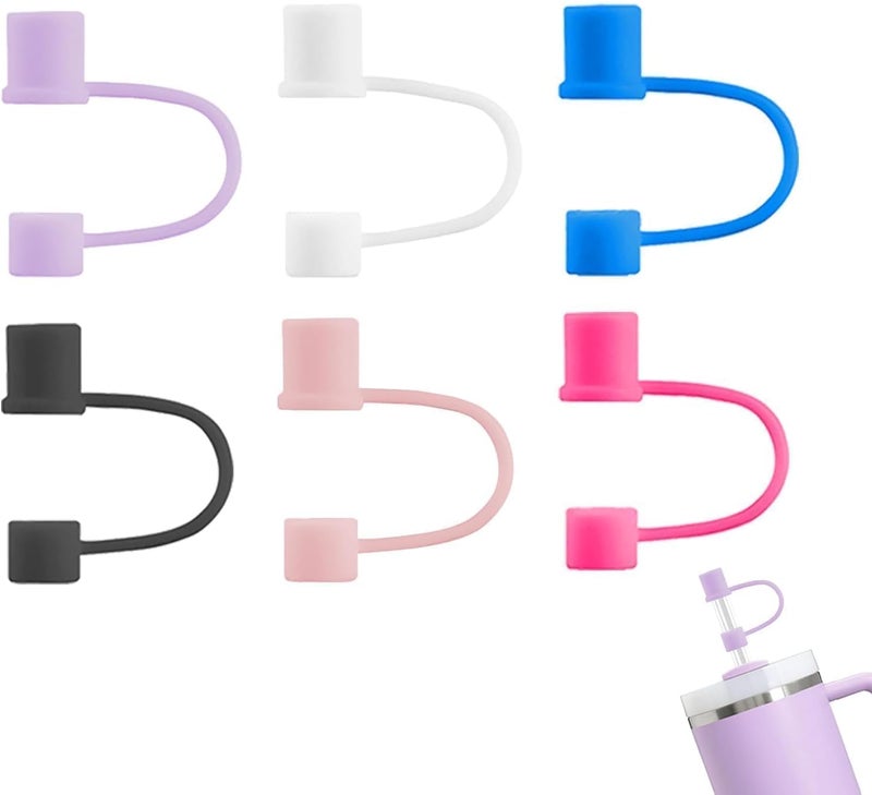 Foweroty 6|12 Pack 0.4in/10mm Straw Toppers, for Stanley Straw Covers Cap for Tumblers for Stanley 14|20|30|40|64 Oz Cup, Silicone Dust-Proof Caps（ Cup is Not Included）, 6 Pack - Image 1